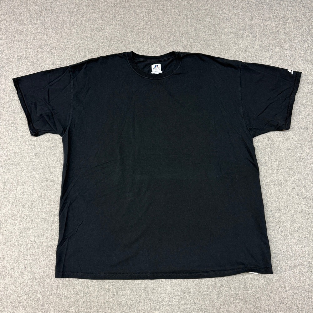Russell Athletic T-Shirt Size XXL Black Cotton Short Sleeve Crewneck Logo 2033